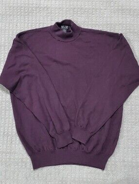MdM (Mondo Di Marco) Purple Wool Mock-neck Pullover Sweater  Men Size Large